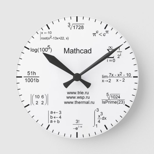 Math Clock Runde Wanduhr (Vorderseite)