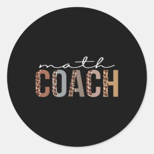 Math Coach Leopard Appreciation Spaß für Frauen fü Runder Aufkleber