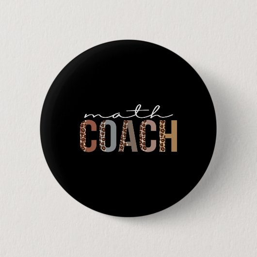 Math Coach Leopard schätzen Spaß für Frauen für Button (Vorderseite)