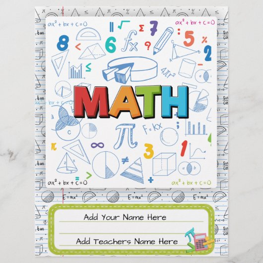 Math Custom Binder Cover | Editierbares Design Flyer (Vorne)