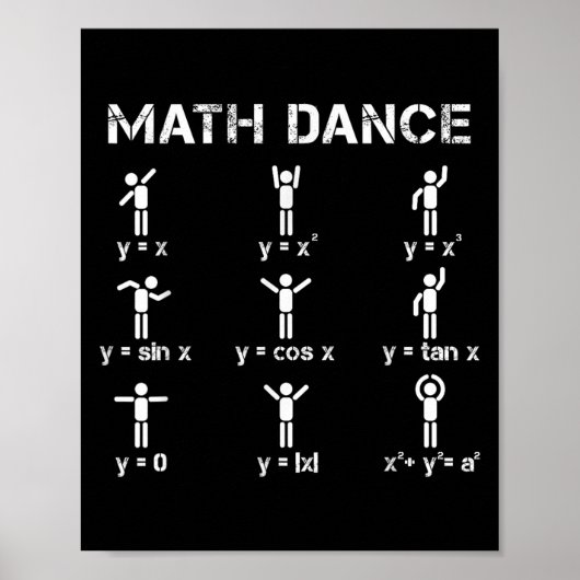 Math Dance Algebraic Functions Funny Teacher Shirt Poster (Vorne)