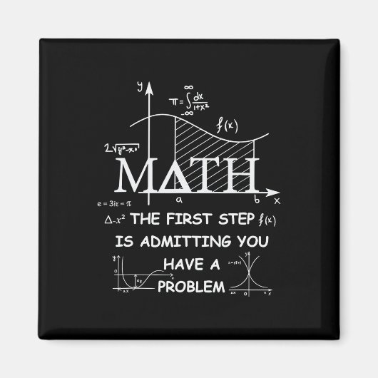 Math Der erste Schritt ist, ein Problem zuzugeben Magnet (Vorne)