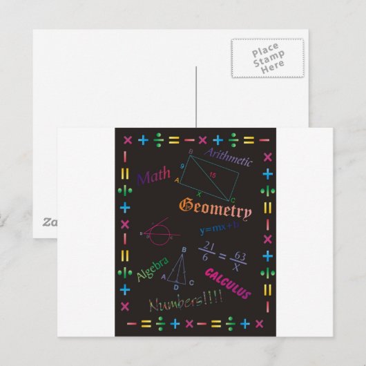 Math Design Black Postkarte (Vorne/Hinten)