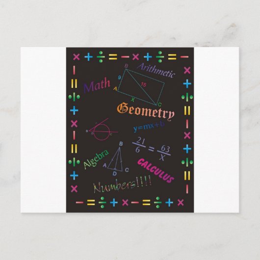 Math Design Black Postkarte (Vorderseite)