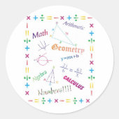 Math Design Runder Aufkleber (Vorderseite)