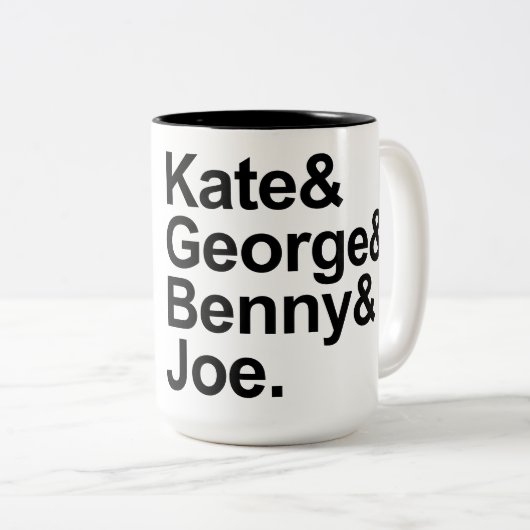 Math Detectives - Kate, George, Benny und Joe Zweifarbige Tasse (VorderseiteRechts)