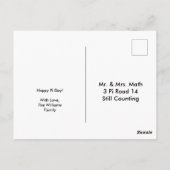 Math Digits 3.14 Funny Happy Pi Day Postkarte (Rückseite)