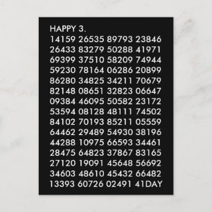 Math Digits 3.14 Funny Happy Pi Day Postkarte