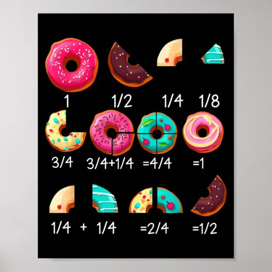 Math Donut Bruch Rückkehr zur Schule Lehrer Gesche Poster (Vorne)
