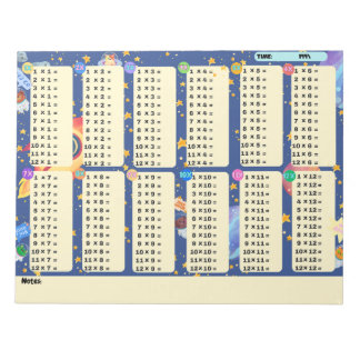 Math Drill Space Adventure (Multiplikation) Notizblock