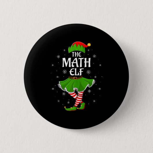 Math Elf Christmas Family Girls Women Elf Squad Xm Button (Vorderseite)