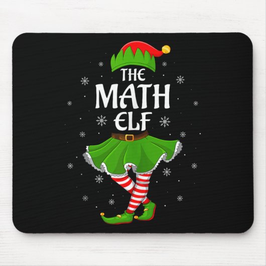 Math Elf Christmas Family Girls Women Elf Squad Xm Mousepad (Vorne)