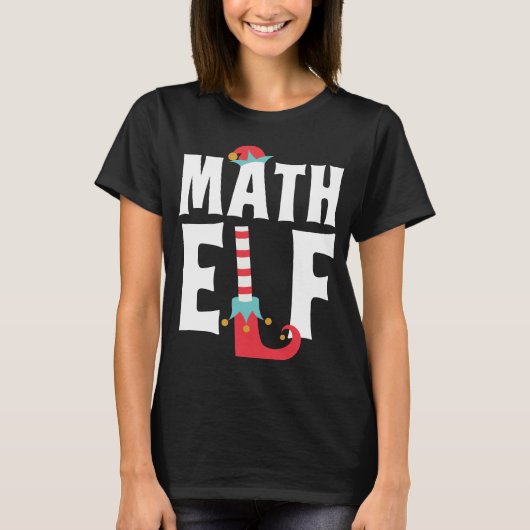 Math Elf Niedlich Funny Math Lehrer Weihnachtskost T-Shirt (Vorderseite)
