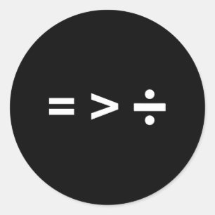 Math Equal Sign größer als Sign Division Sign Runder Aufkleber