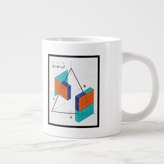 Math Equals Love 3D Pythagorean Theorem Mug Jumbo-Tasse (Rechts)