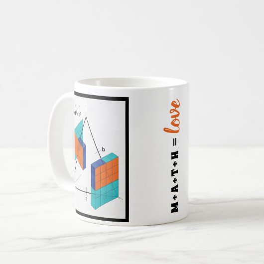 Math Equals Love 3D Pythagorean Theorem Mug Kaffeetasse (Vorderseite Links)