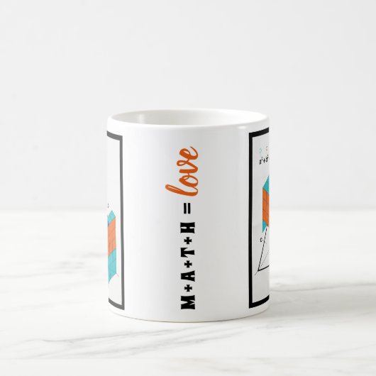 Math Equals Love 3D Pythagorean Theorem Mug Kaffeetasse (Mittel)