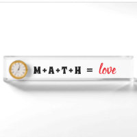 Math Equals Love Schreibtisch Namensschild