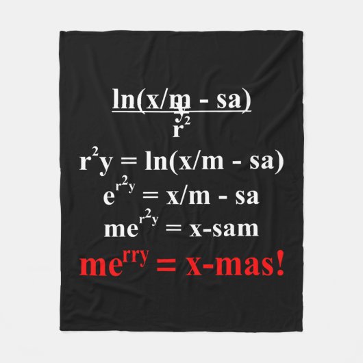 Math Equation Frohe Weihnachten Fleecedecke (Vorderseite)