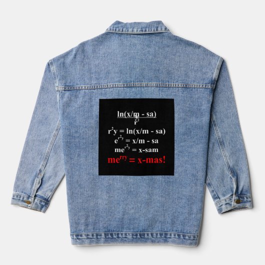Math Equation Frohe Weihnachten Jeansjacke (Rückseite)