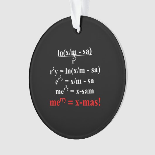 Math Equation Frohe Weihnachten Ornament (Vorderseite)