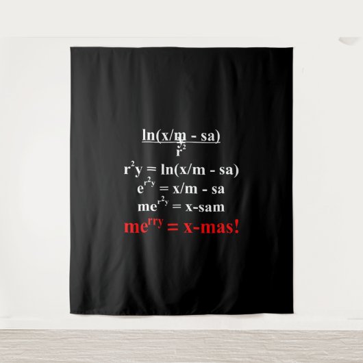 Math Equation Frohe Weihnachten Wandteppich (Vorderseite)