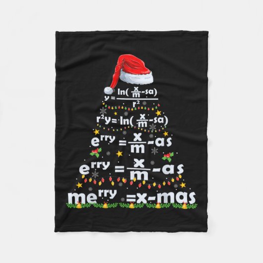 Math Equation Merry X-mas Funny Math Lehrer Chris Fleecedecke (Vorderseite)