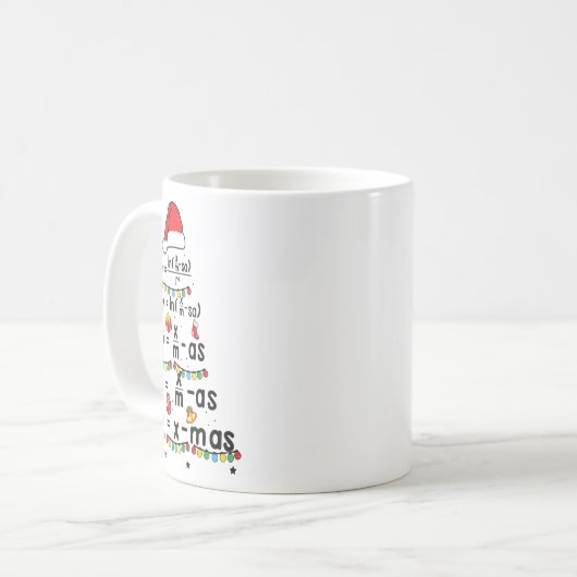 Math Equation Merry X-mas Funny Math Lehrer Chris Kaffeetasse (Vorderseite Links)