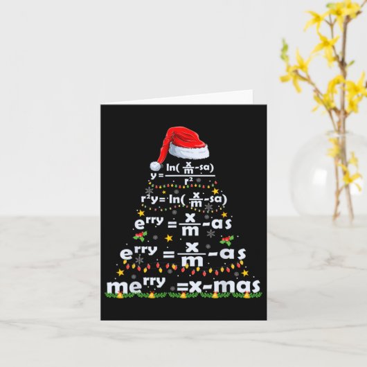 Math Equation Merry X-mas Funny Math Lehrer Chris Karte (Gelbe Blume)