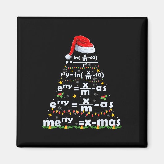 Math Equation Merry X-mas Funny Math Lehrer Chris Magnet (Vorne)