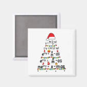 Math Equation Merry X-mas Funny Math Lehrer Chris Magnet (Vorderseite/Rückseite)