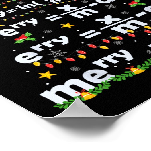 Math Equation Merry X-mas Funny Math Lehrer Chris Poster (Ecke)