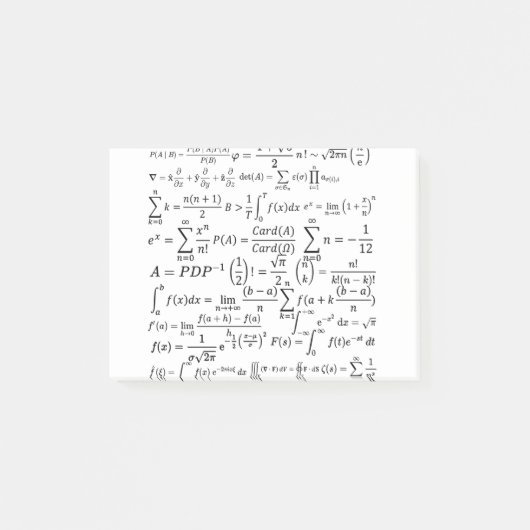 math equations and formulas post-it klebezettel (Vorderseite)