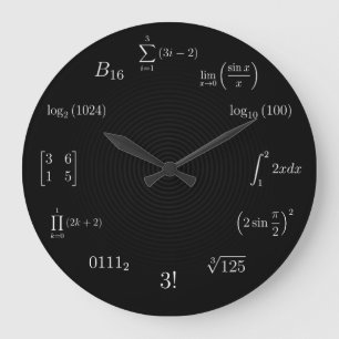 Math Equations and Notations Große Wanduhr