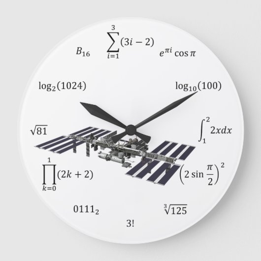 Math Equations and Notations Große Wanduhr (Vorderseite)