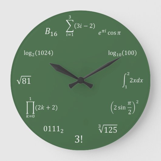 Math Equations and Notations Große Wanduhr (Vorderseite)