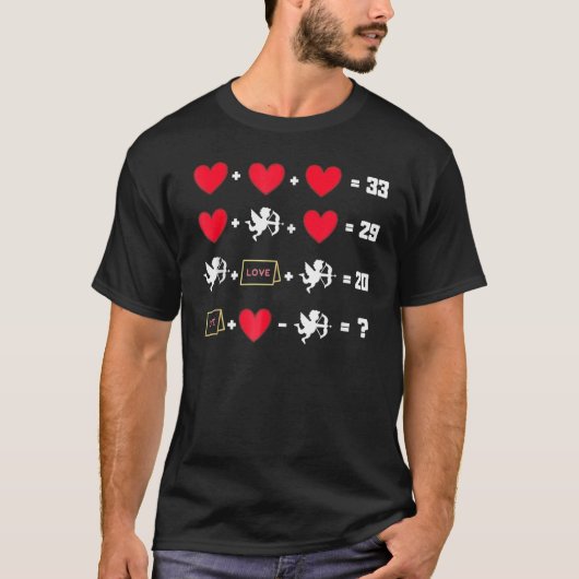 Math Equations Valentinstag Hört Mathelehrer T-Shirt (Vorderseite)