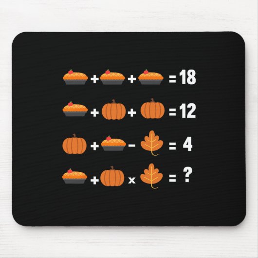 Math Equity Erntedank Day Funny Pumpkin Pie F Mousepad (Vorne)