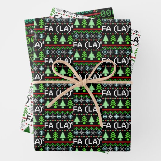 Math Fa La - Christmas Carol Ugly Sweater Style Geschenkpapier Set (Beispiel)