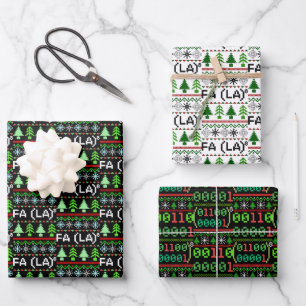 Math Fa La - Christmas Carol Ugly Sweater Style Geschenkpapier Set