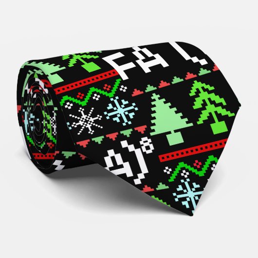 Math Fa La - Christmas Carol Ugly Sweater Style Krawatte (Gerollt)