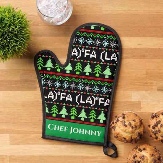 Math Fa La - Christmas Carol Ugly Sweater Style Ofenhandschuh (Oben unten)