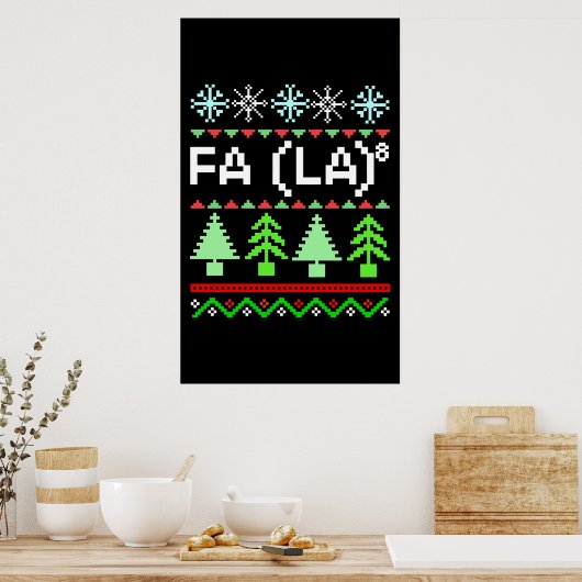 Math Fa La - Christmas Carol Ugly Sweater Style Poster (Küche)