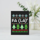 Math Fa La - Christmas Carol Ugly Sweater Style Postkarte (Stehend Vorderseite)