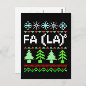 Math Fa La - Christmas Carol Ugly Sweater Style Postkarte (Vorne/Hinten)