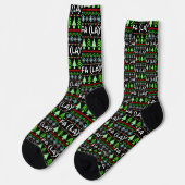 Math Fa La - Christmas Carol Ugly Sweater Style Socken (Linkes Detail)