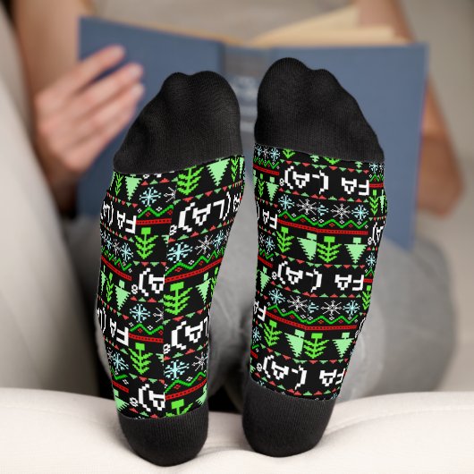Math Fa La - Christmas Carol Ugly Sweater Style Socken (Unterseite)