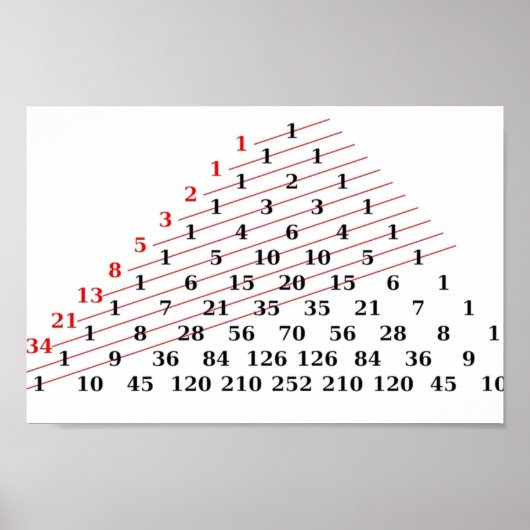 MATH Fibonacci numbers Pascals triangle  Poster (Vorne)