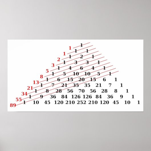 MATH Fibonacci Zahlen Pascals Dreieck Poster (Vorne)