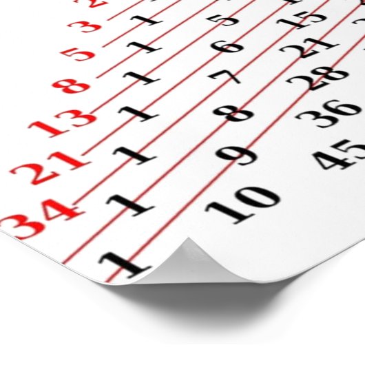 MATH Fibonacci Zahlen Pascals Dreieck Poster (Ecke)